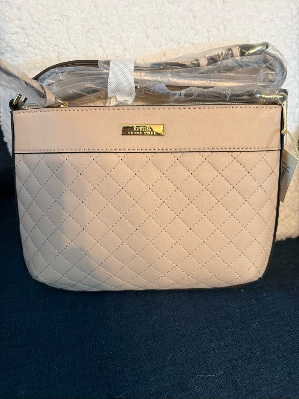 Trina Turk Cashmere Crossbody Bag with Gold Hardware